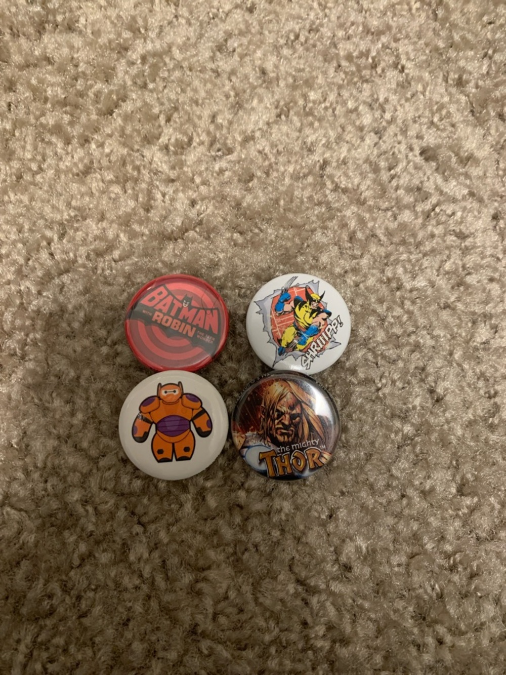 superhero marvel, dc, disney 4 pin set